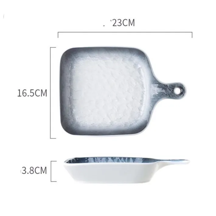 H56 - Plato Cuadrado con Manija de Cerámica Diseño Degradé