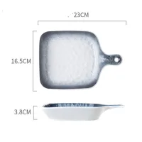 H56 - Plato Cuadrado con Manija de Cerámica Diseño Degradé