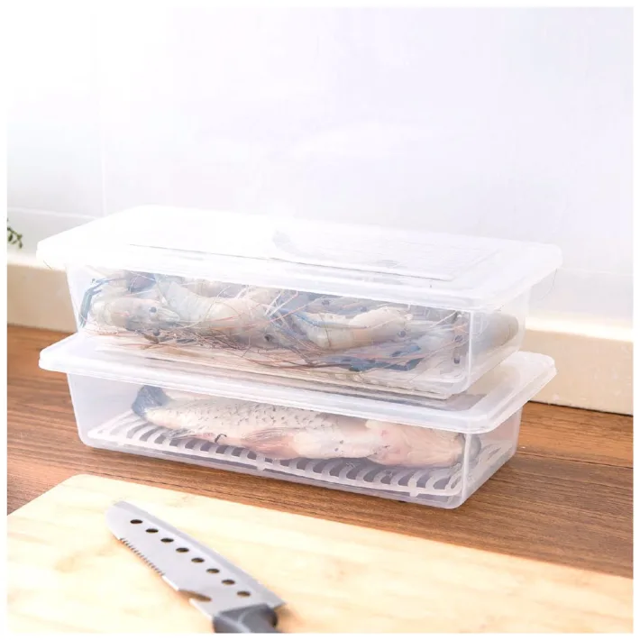 HF-4399 - Organizador de Alimento con Tapa con Rejilla Escurridora 1600ML