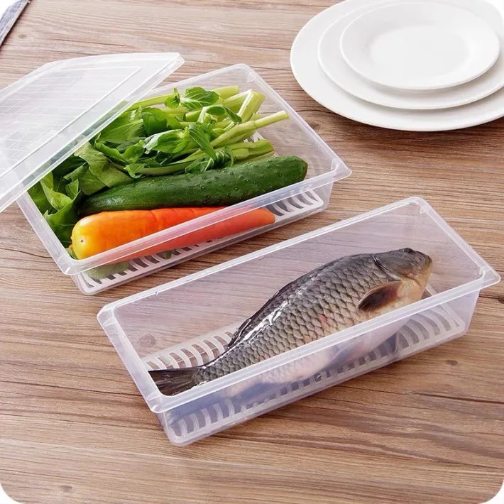 HF-4400 - Organizador de Alimento con Tapa con Rejilla Escurridora 1600ML