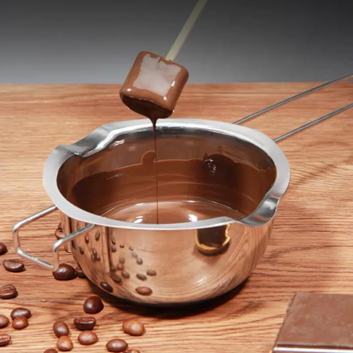 HFQKLG1 - Bowl De Acero Para Derretir Chocolate Baño María Con Mango