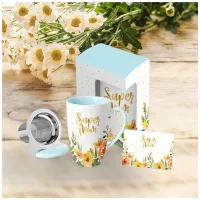 HRC002-B - Set Taza de Cerámica con Tapa/Infusor + Tarjeta de Regalo Super M