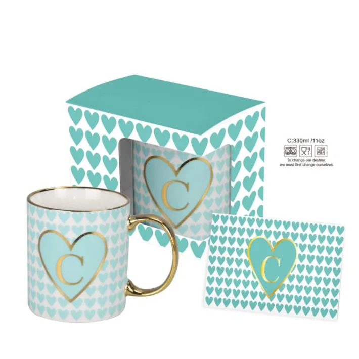 HRC003-C - Taza de Cerámica Letra C + Tarjeta de Regalo
