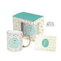HRC003-F - Taza de Cerámica Letra F + Tarjeta de Regalo