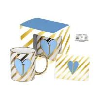 HRC003-J - Taza de Cerámica Letra J + Tarjeta de Regalo