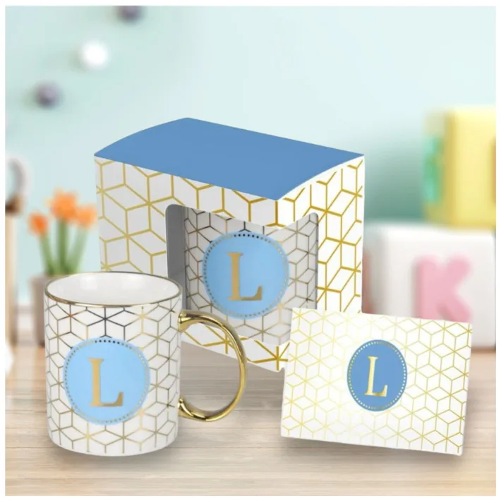 HRC003-L - Taza de Cerámica Letra L + Tarjeta de Regalo