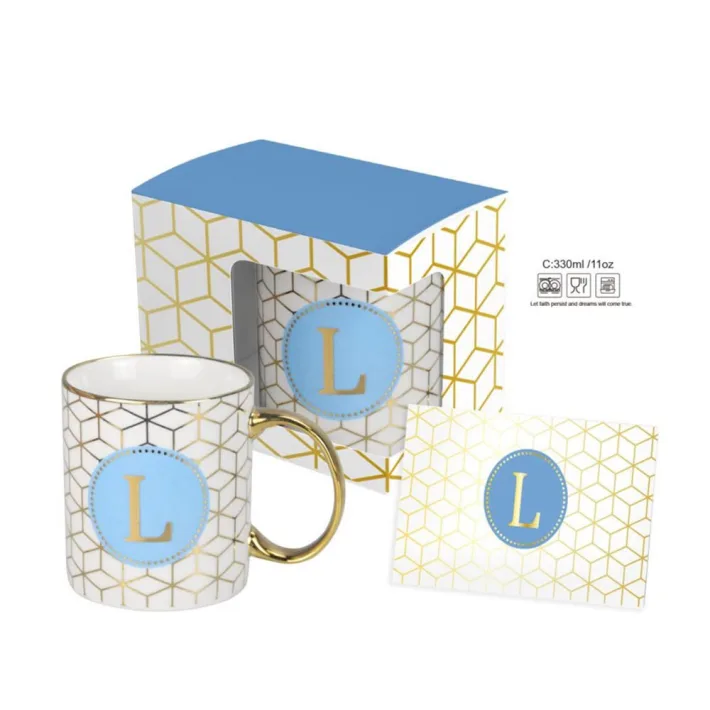HRC003-L - Taza de Cerámica Letra L + Tarjeta de Regalo