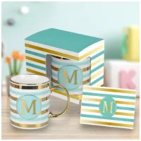 HRC003-M - Taza de Cerámica Letra M + Tarjeta de Regalo