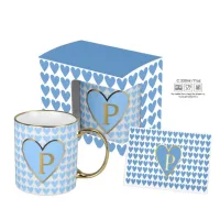 HRC003-P - Taza de Cerámica Letra P + Tarjeta de Regalo