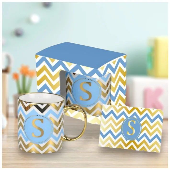 HRC003-S - Taza de Cerámica Letra S + Tarjeta de Regalo