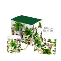 HRC005-D - Taza de Cerámica Afric Safari Elefante + Tarjeta de Regalo