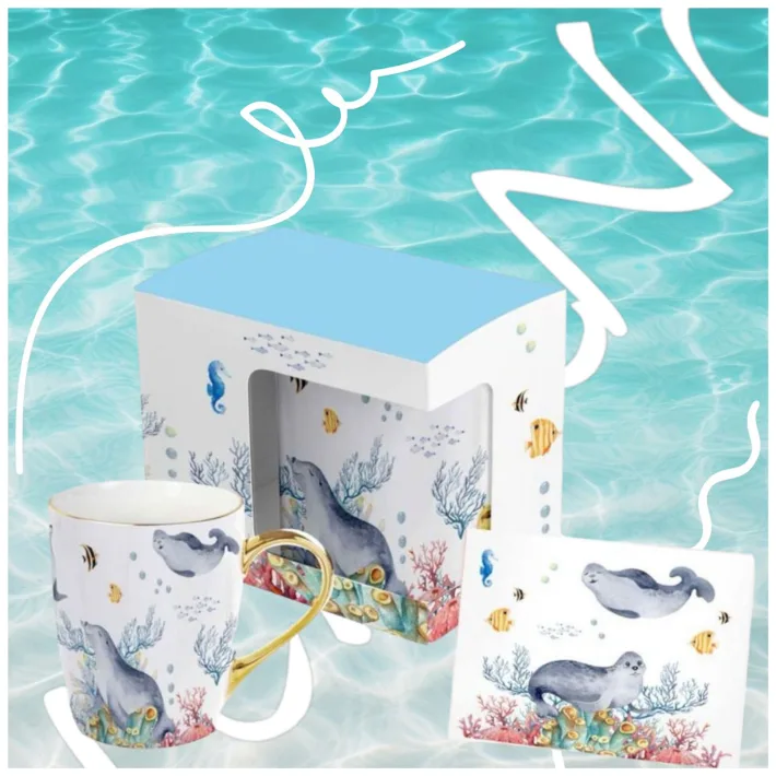 HRC008-C - Taza de Cerámica Marino World Foca + Tarjeta de Regalo