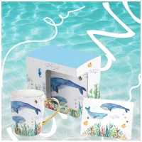 HRC008-D - Taza de Cerámica Marino World Ballena + Tarjeta de Regalo