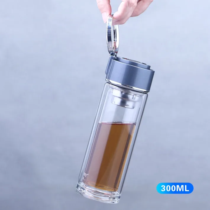 HY-1151 - Botella de Doble Vidrio con Infusor - 300Ml
