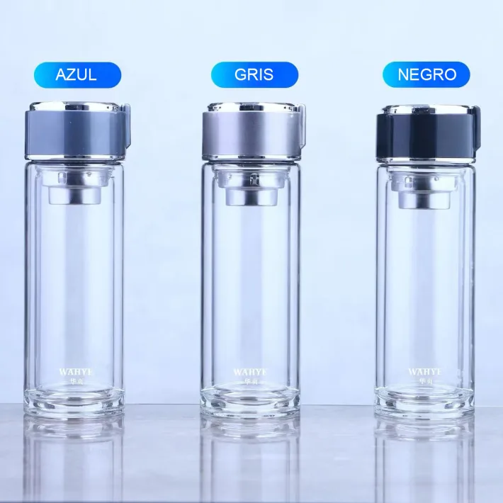 HY-1151 - Botella de Doble Vidrio con Infusor - 300Ml