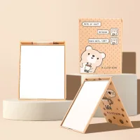 J012 - Espejo con Base Ajustable + Protector Milk Tea Bear 9.5*12.7cm
