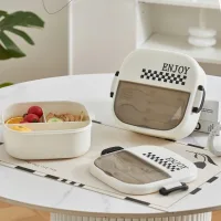 J06-6430 - Vianda Diseño Enjoy Delicate con 3 Divisiones + Cubiertos - 20.5*