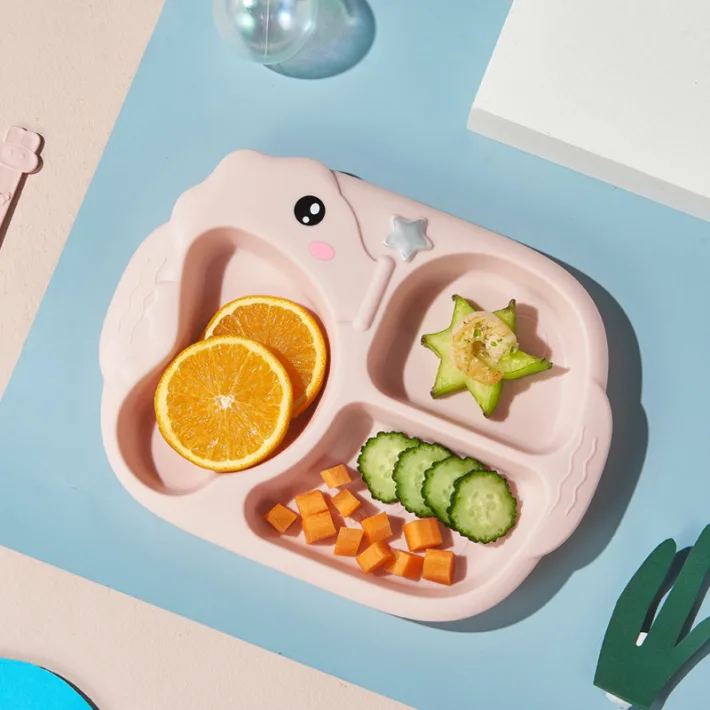 J06-6539 - Bandeja Plato con Divisiones Infantil Diseño Caballito de Mar + C