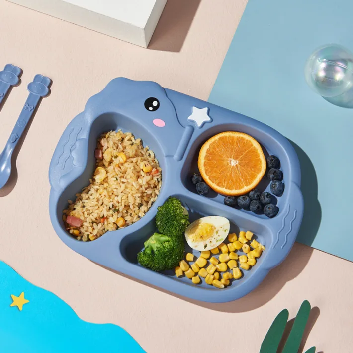 J06-6539 - Bandeja Plato con Divisiones Infantil Diseño Caballito de Mar + C