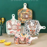 J08057 - Plato de Ceramica con Manija con Forest Animals 20*15*3cm