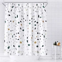 Cortina de Ducha Impermeable/Lavable Línea Piedras Terrazo - 180x