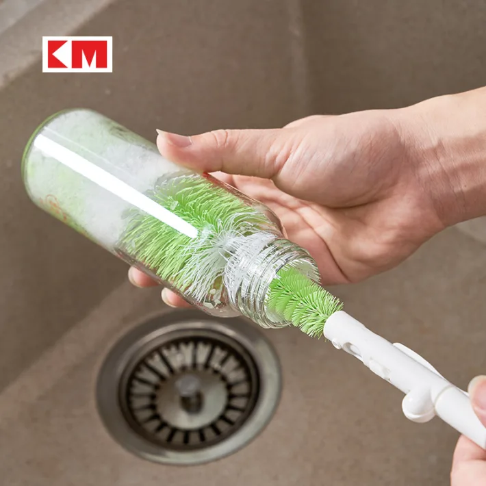KM2066 (KM-061) - Cepillo Plegable Giratorio Curvo para Botellas