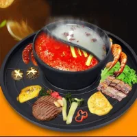KS-180 - Plancha Estilo Coreano Redonda + Bolw con Divisiones