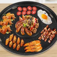 KS-180 - Plancha Estilo Coreano Redonda + Bolw con Divisiones