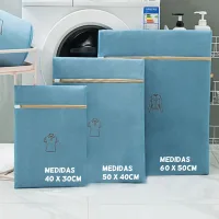 Pack de Bolsas de Lavarropas con Cierre Protectora Verde - 3 tam