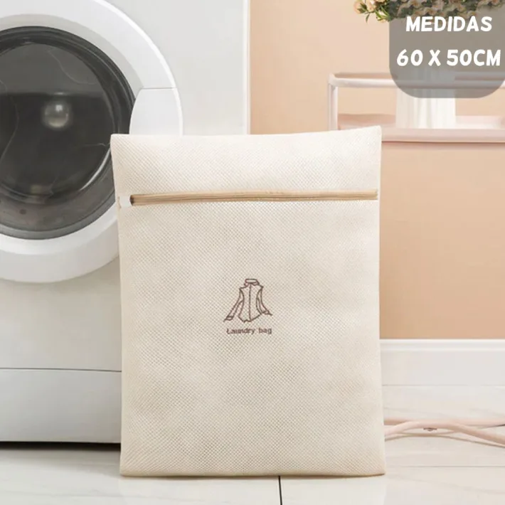 Bolsa de Lavarropas Grande con Cierre Protectora - Beige 60*50cm