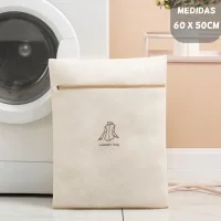 Bolsa de Lavarropas Grande con Cierre Protectora - Beige 60*50cm