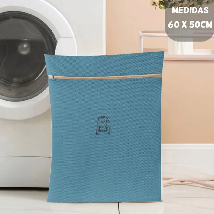 Bolsa de Lavarropas Grande con Cierre Protectora - Azul 60*50cm