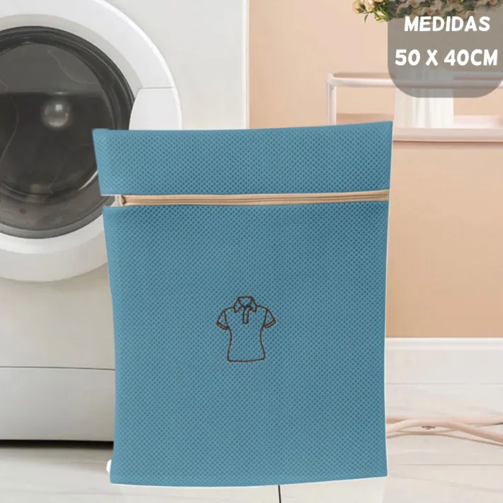 LB55212-V - Bolsa de Lavarropas Mediana con Cierre Protectora - Azul 50*40cm