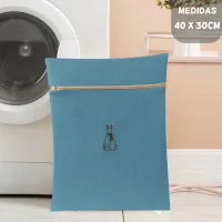 LB55213-V - Bolsa de Lavarropas Pequeña con Cierre Protectora - Azul 40*30cm