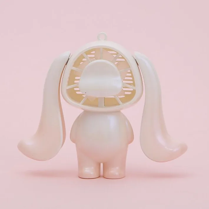 Mini Ventilador Orejas Largas Cute Portátil de Mesa Recargable USB