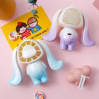 Mini Ventilador Orejas Largas Cute Portátil de Mesa Recargable USB