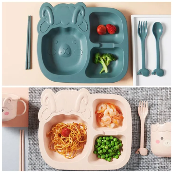 M04-5320 - Bandeja Plato de Comida con Cubiertos Diseño Baby Goat