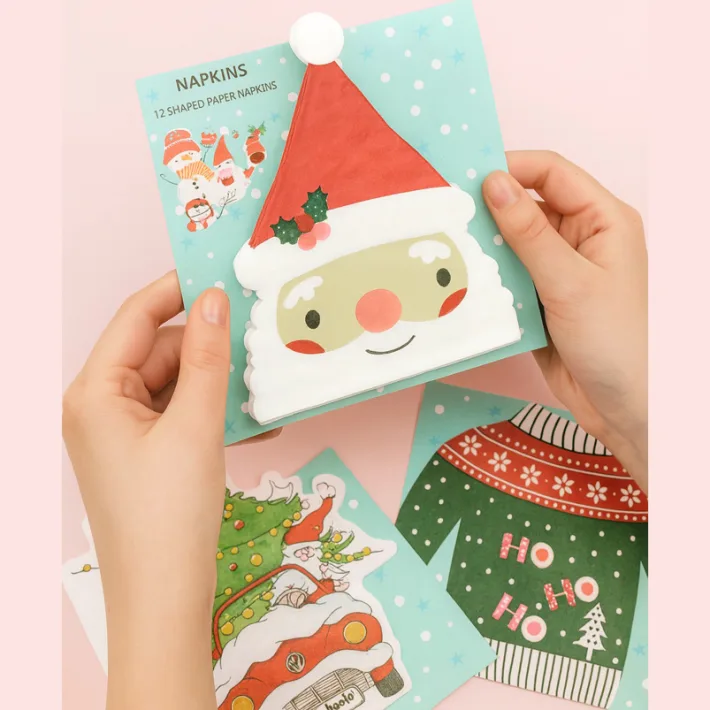 M80361 - Set x 3 paquetes Servilletas Navideñas Santa Christmas Tree