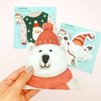 M80362 - Set x 3 paquetes Servilletas Navideñas Santa Bear Sweater
