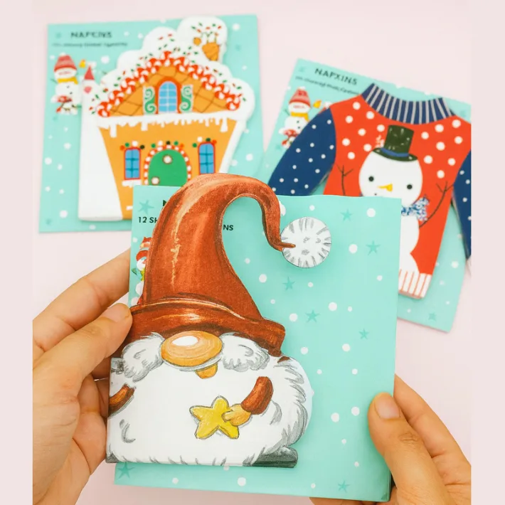 M80363 - Set x 3 paquetes Servilletas Navideñas Santa Christmas House