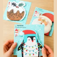 M80364 - Set x 3 paquetes Servilletas Navideñas Santa Christmas Penguin