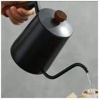 Cafetera de Acero Inoxidable con Mango de Madera 600ml