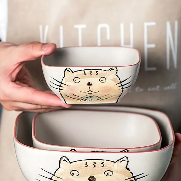 Bowl de Cerámica Animado Gato Blanco 11*4,5cm