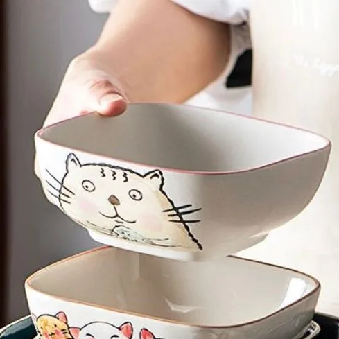Bowl de Cerámica Animado Gato Blanco 14,5*6cm