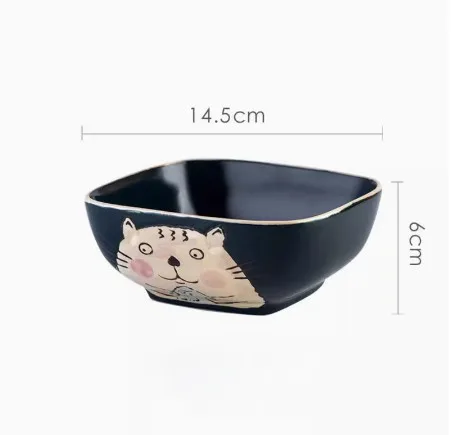 Bowl de Cerámica Animado Gato Verde 14,5*6cm