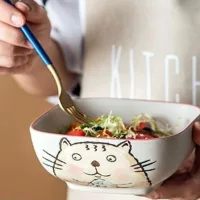 Bowl de Cerámica Animado Gato Blanco 18*7cm