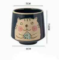 Vaso De Cerámica Animado Gato Verde 7*7,6*8cm