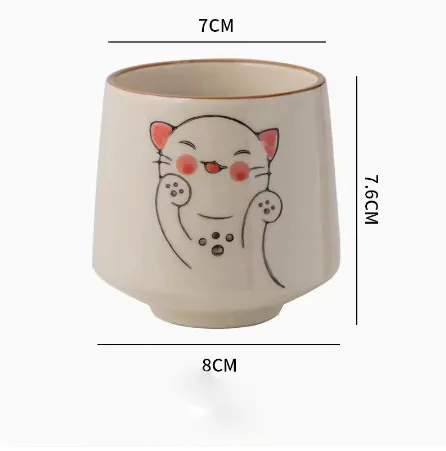 Vaso De Cerámica Animado Gato Sonrisa 7*7,6*8cm