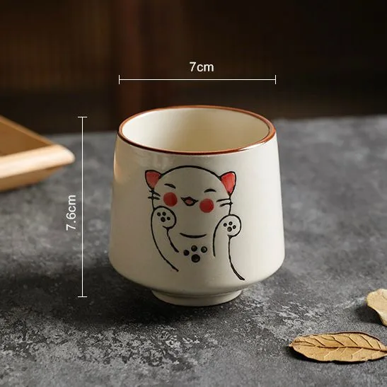 Vaso De Cerámica Animado Gato Sonrisa 7*7,6*8cm