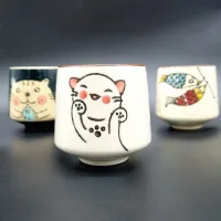 Vaso De Cerámica Animado Gato Sonrisa 7*7,6*8cm